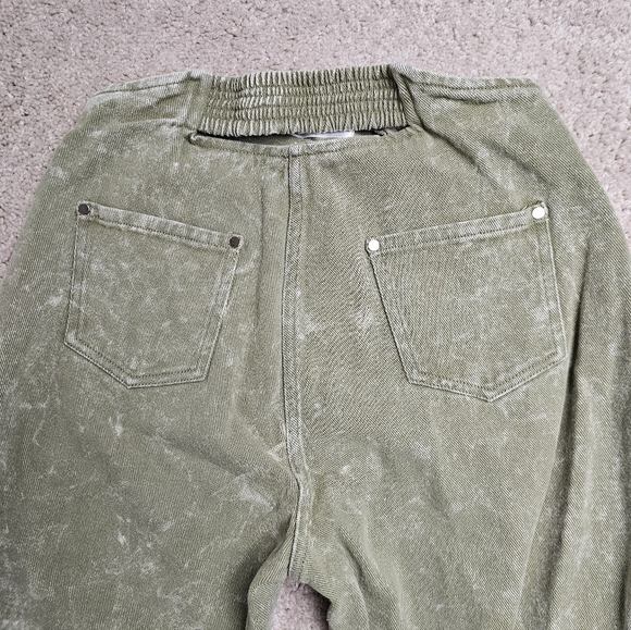 RUVE Korl Cargo Pants - Green Sage Medium Wide Leg Baggy Streetwear - Picture 9 of 10